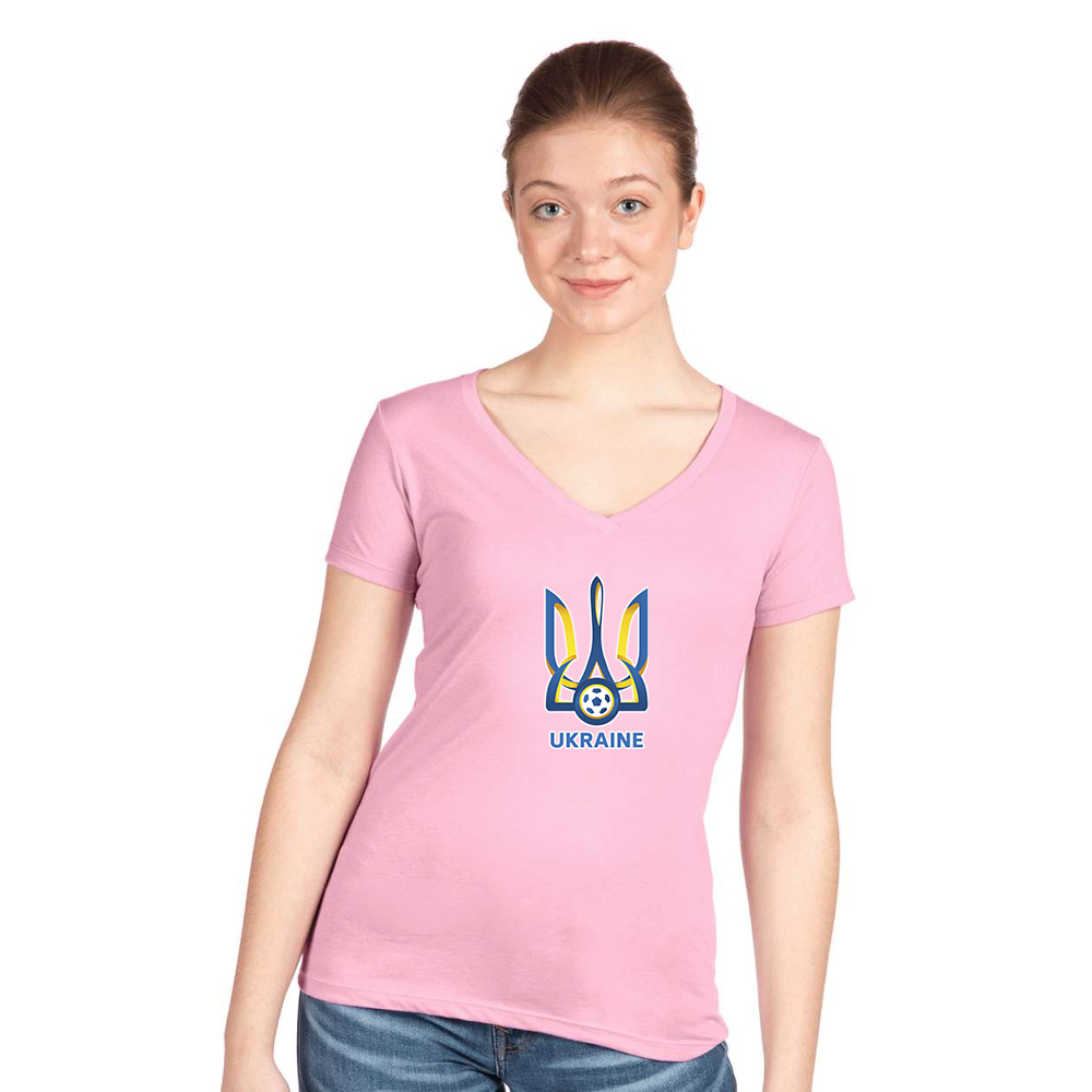 Women's Ukraine National Football Soccer Team  Next Level V-Neck T-Shirt